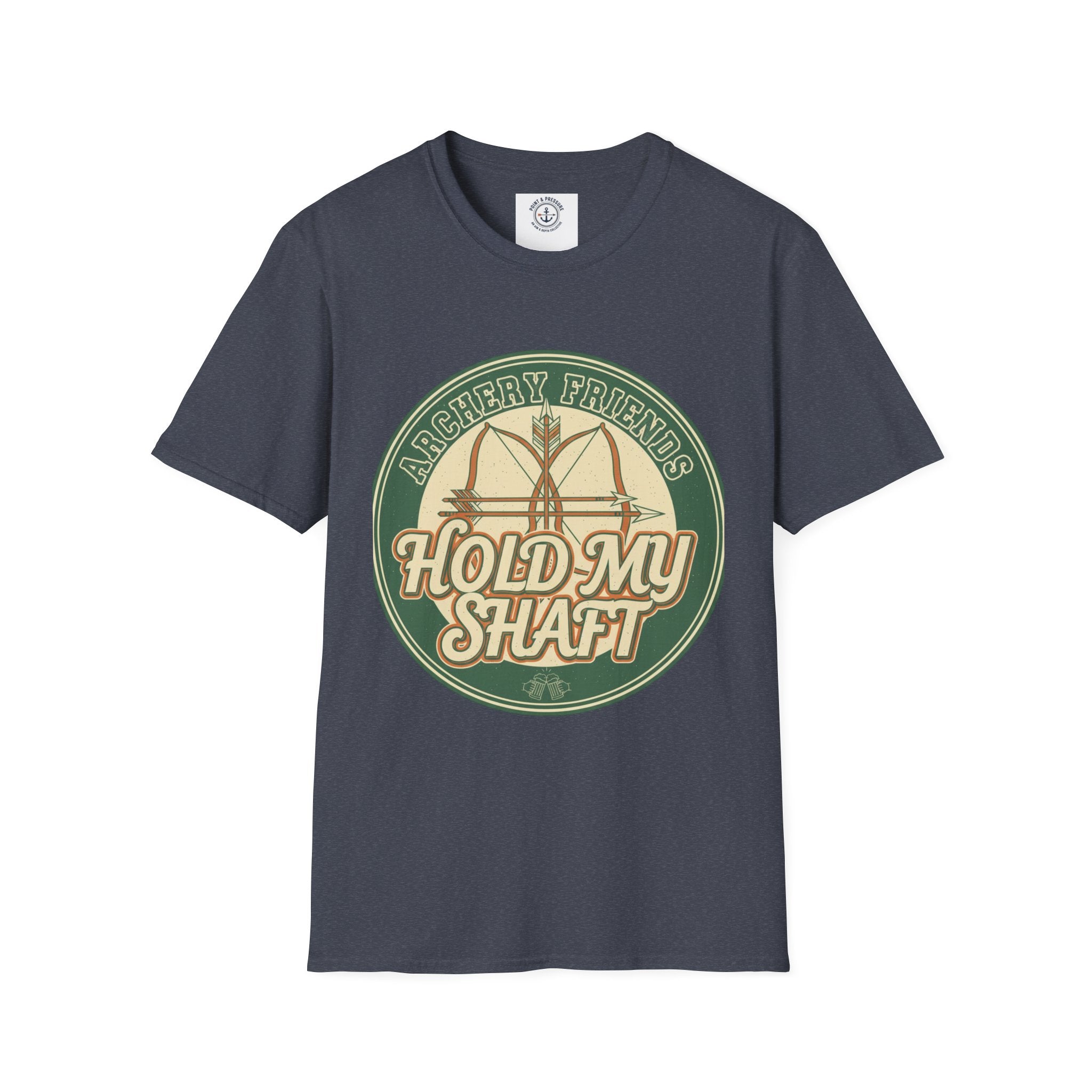 Archery T-Shirt — "Hold My Shaft" Retro Bow & Arrow Design
