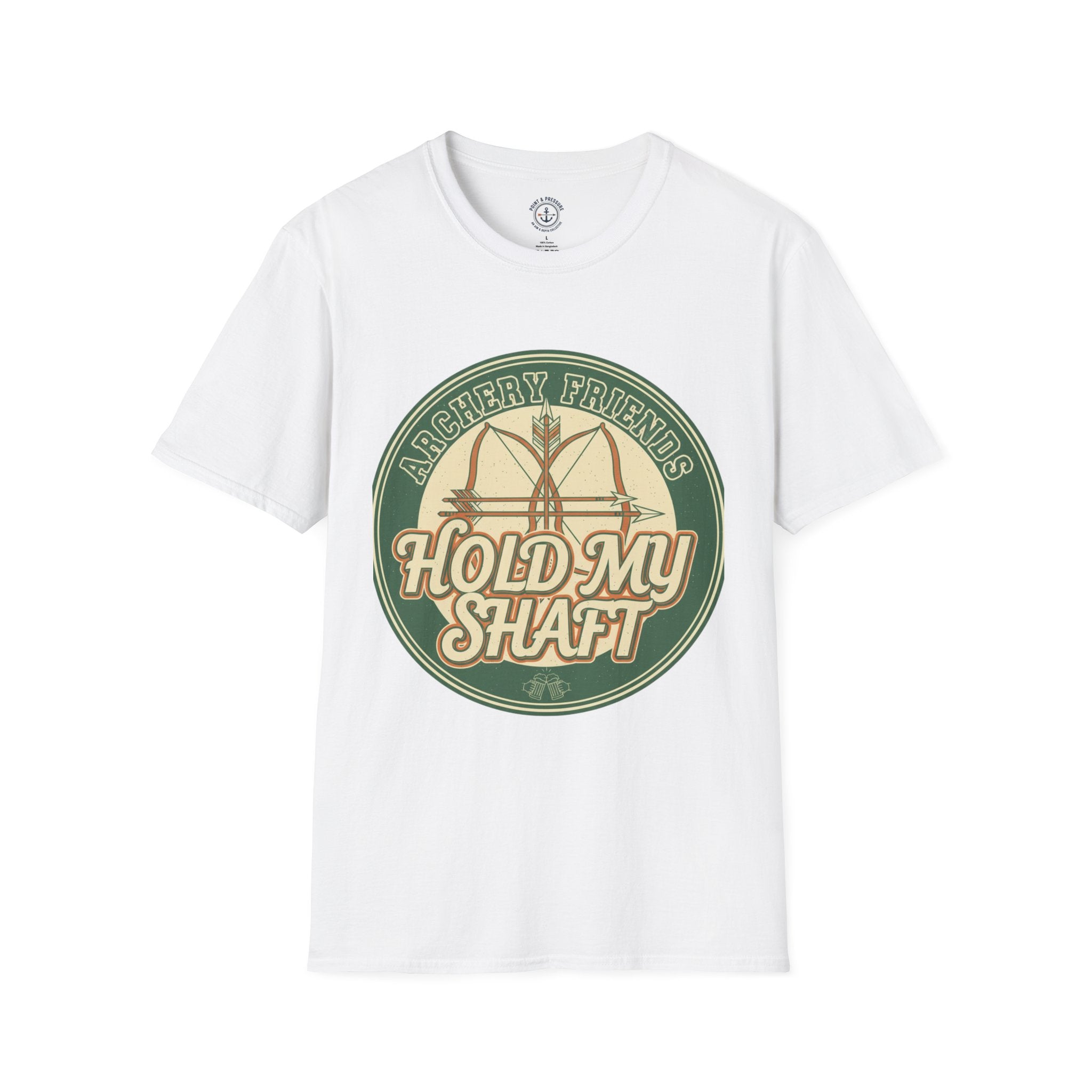 Archery T-Shirt — "Hold My Shaft" Retro Bow & Arrow Design