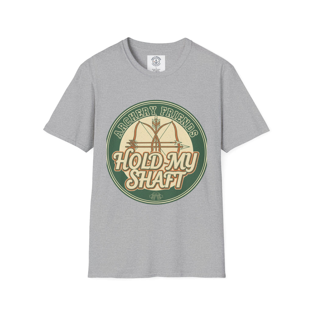 Archery T-Shirt — "Hold My Shaft" Retro Bow & Arrow Design